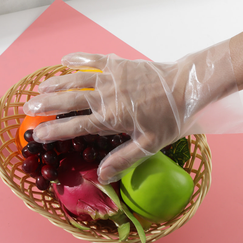 Umweltfreundliche und weiche off-weiße TPE-Handschuhe (Diamantmuster)