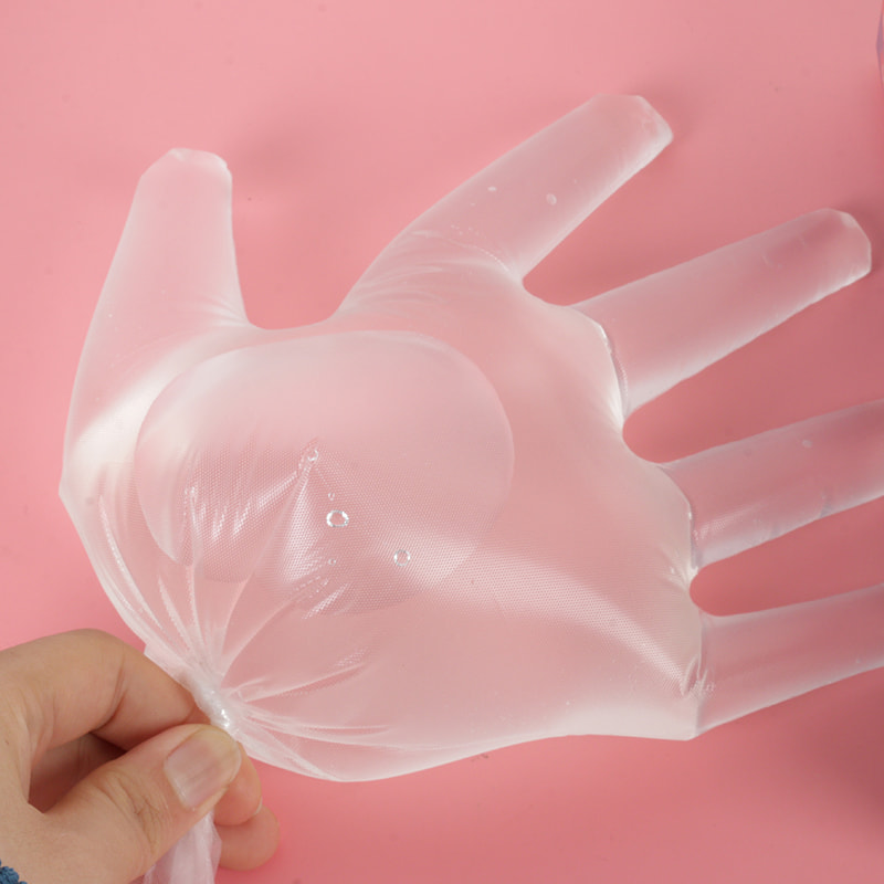 Umweltfreundliche und weiche off-weiße TPE-Handschuhe (Diamantmuster)