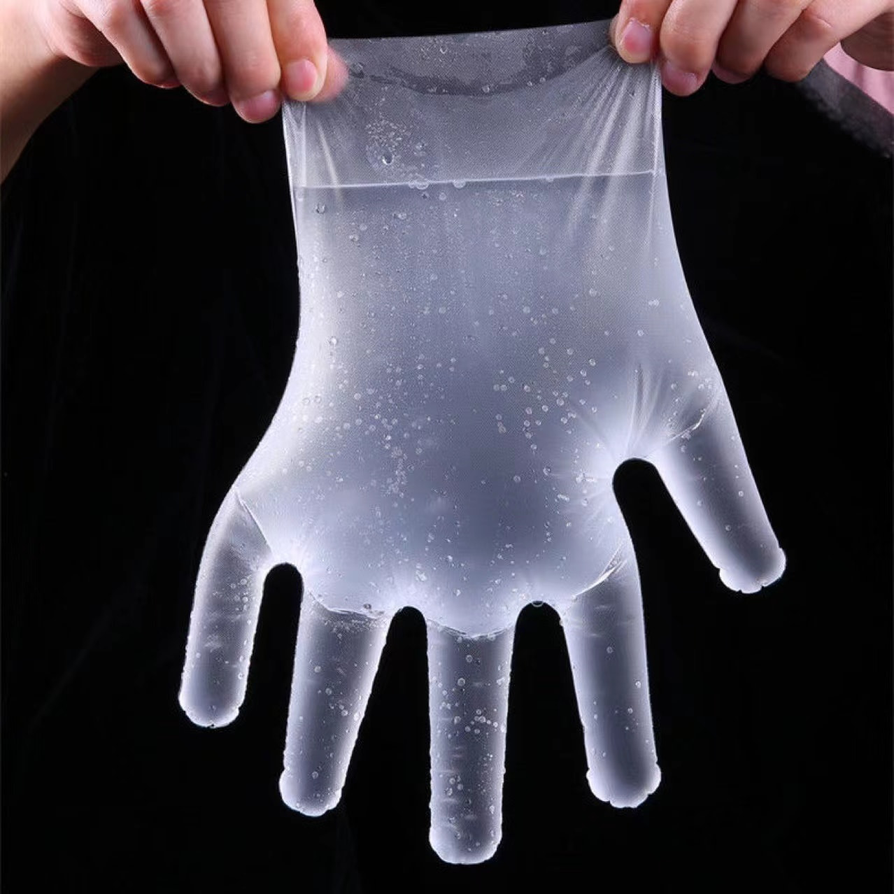 Umweltfreundliche und weiche off-weiße TPE-Handschuhe (Diamantmuster)