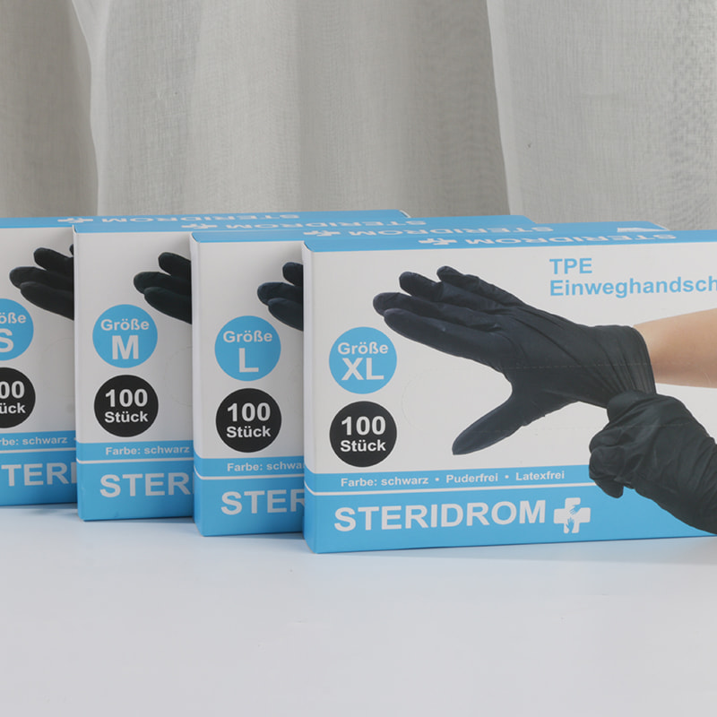 Gute Temperaturwiderstand schwarzer TPE -Handschuhe (Diamantmuster)