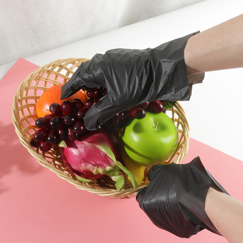 Gute Temperaturwiderstand schwarzer TPE -Handschuhe (Diamantmuster)