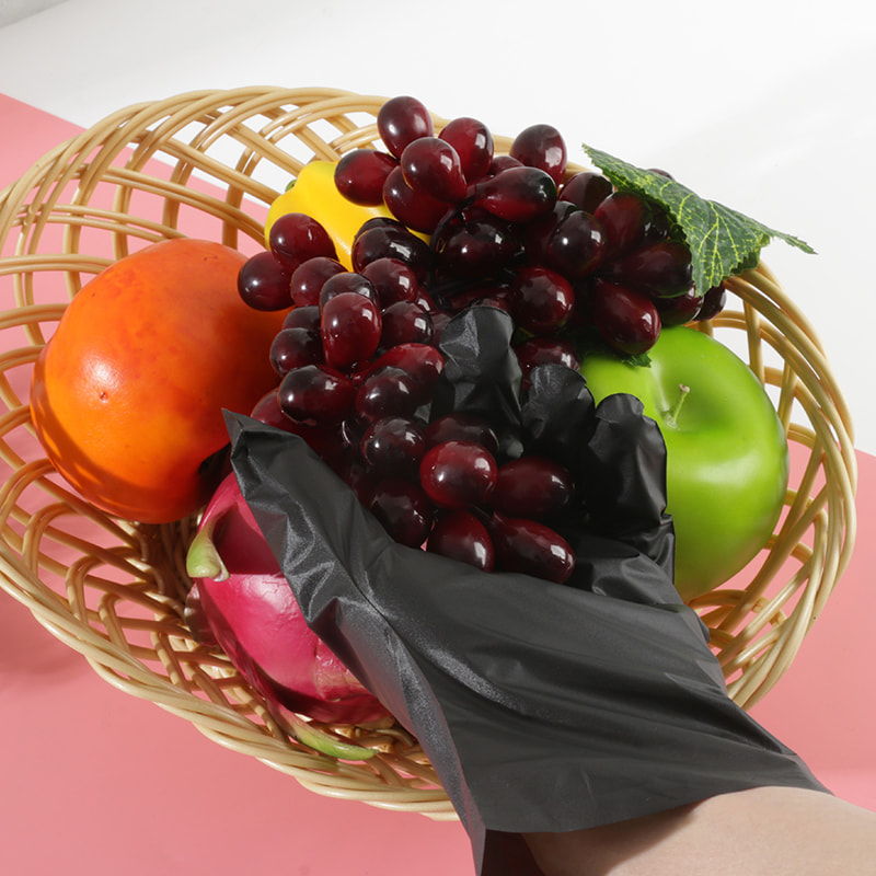Gute Temperaturwiderstand schwarzer TPE -Handschuhe (Diamantmuster)