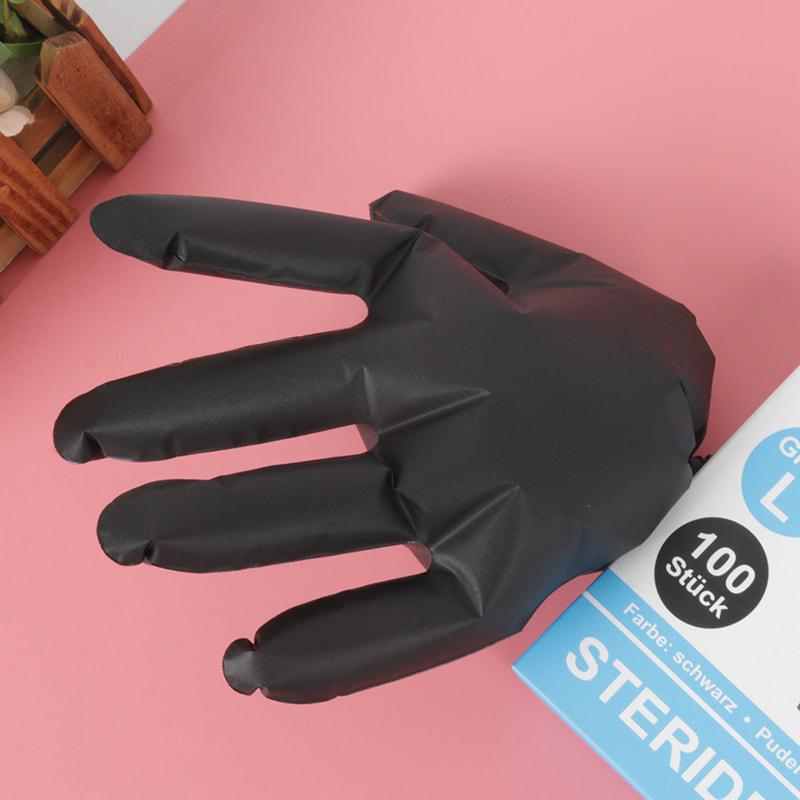 Gute Temperaturwiderstand schwarzer TPE -Handschuhe (Diamantmuster)