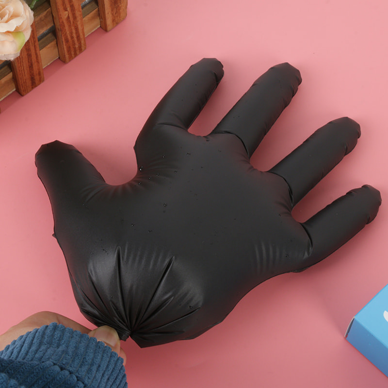 Gute Temperaturwiderstand schwarzer TPE -Handschuhe (Diamantmuster)