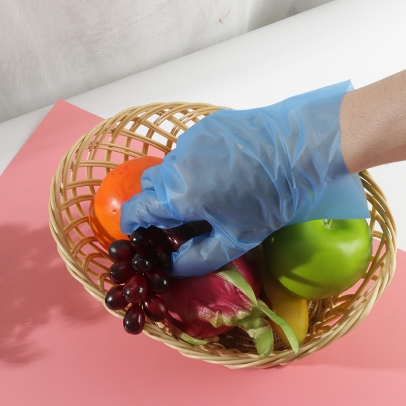 Chemische Resistenzblaue TPE -Handschuhe (Punktmuster)