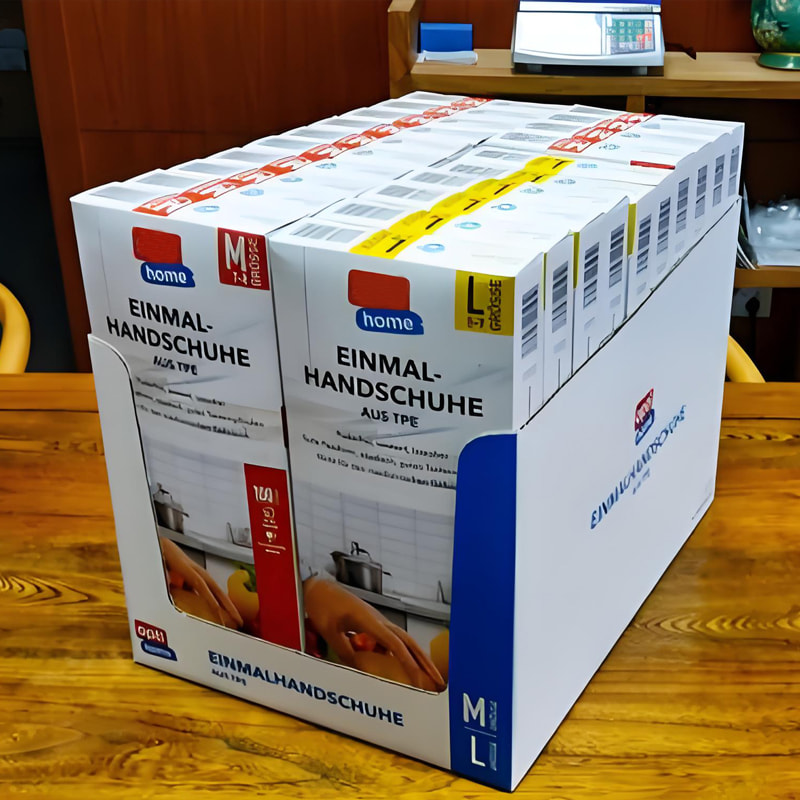 Umweltfreundliche und weiche off-weiße TPE-Handschuhe (Punktmuster)