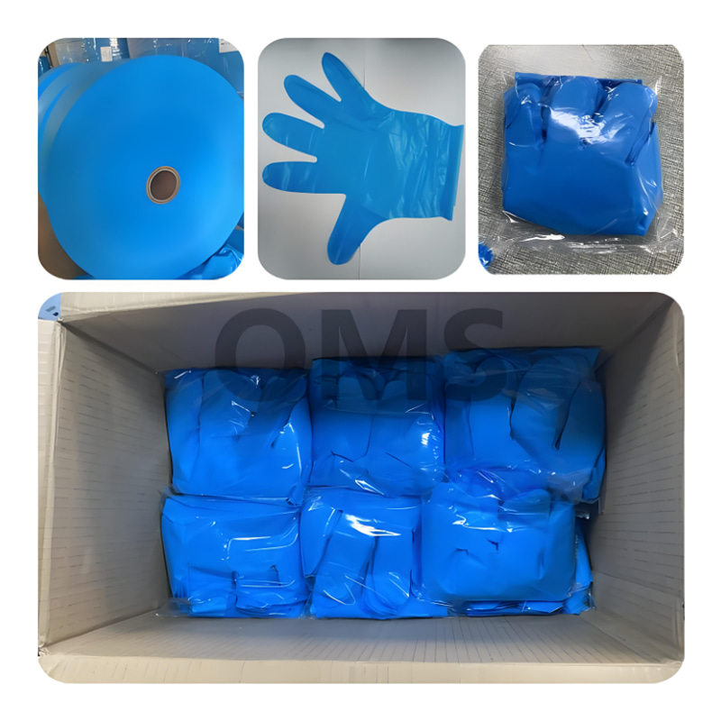 ‌Chemical Resistance Blue TPE -Handschuhe (matte Textur)