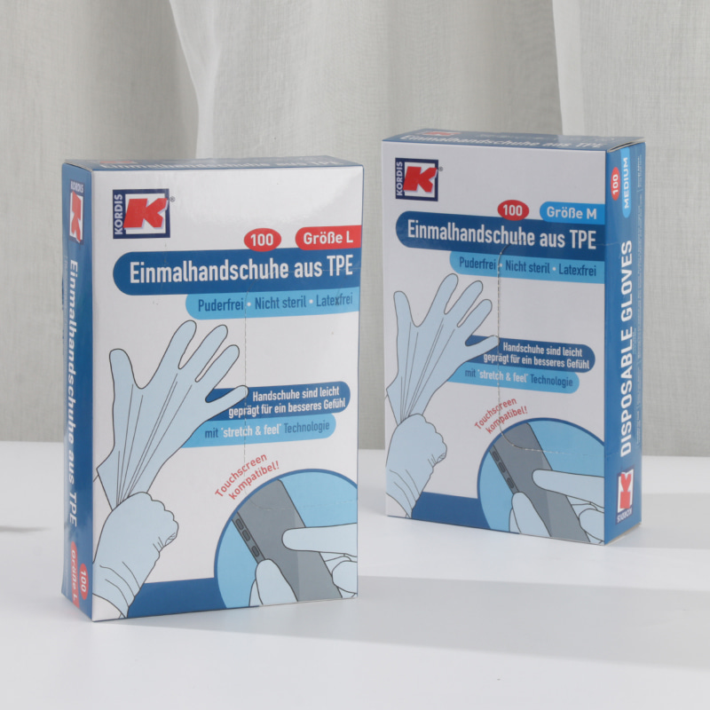 Umweltfreundliche und weiche off-weiße TPE-Handschuhe (Punktmuster)