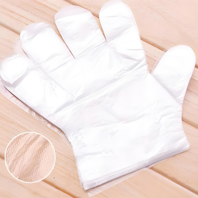 Wasserdichte und ölfeste, off-weiße HDPE-Handschuhe