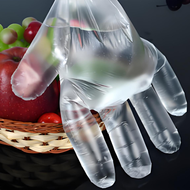 Wasserdichte und ölfeste, off-weiße HDPE-Handschuhe