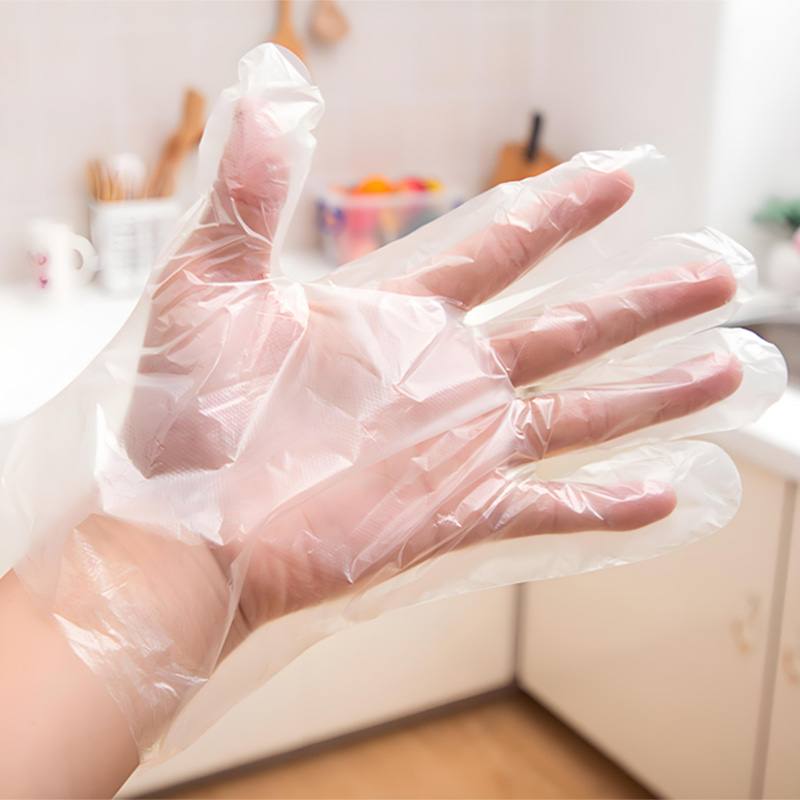 Wasserdichte und ölfeste, off-weiße HDPE-Handschuhe