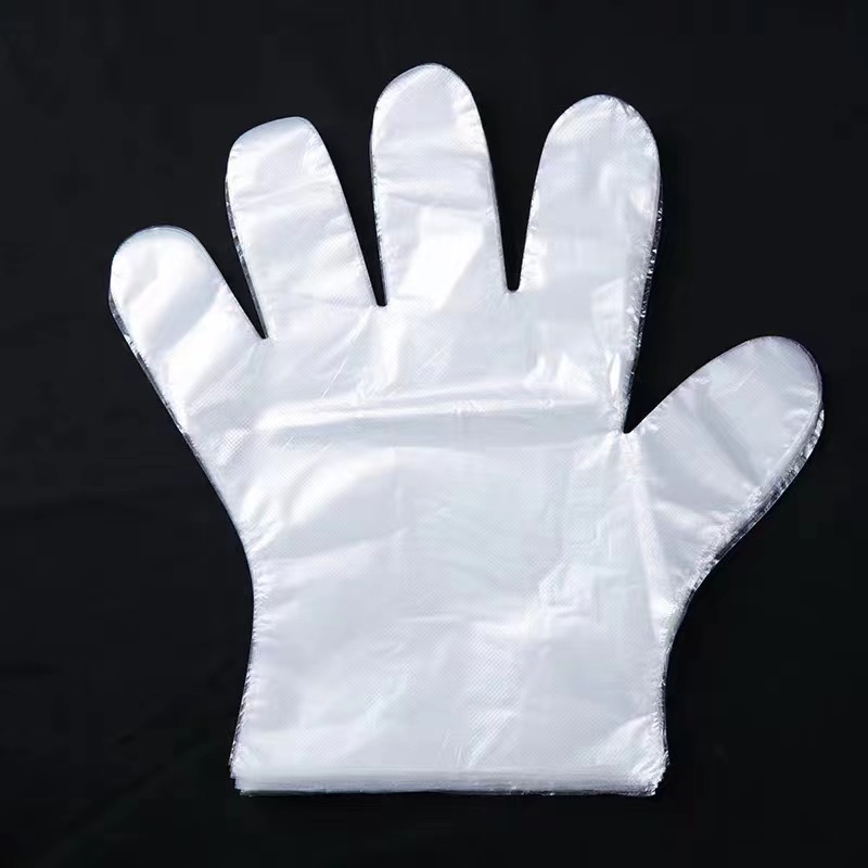 Wasserdichte und ölfeste, off-weiße LDPE-Handschuhe